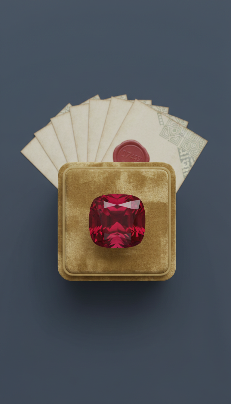 Vivid Ceylon Ruby Cushion Cut