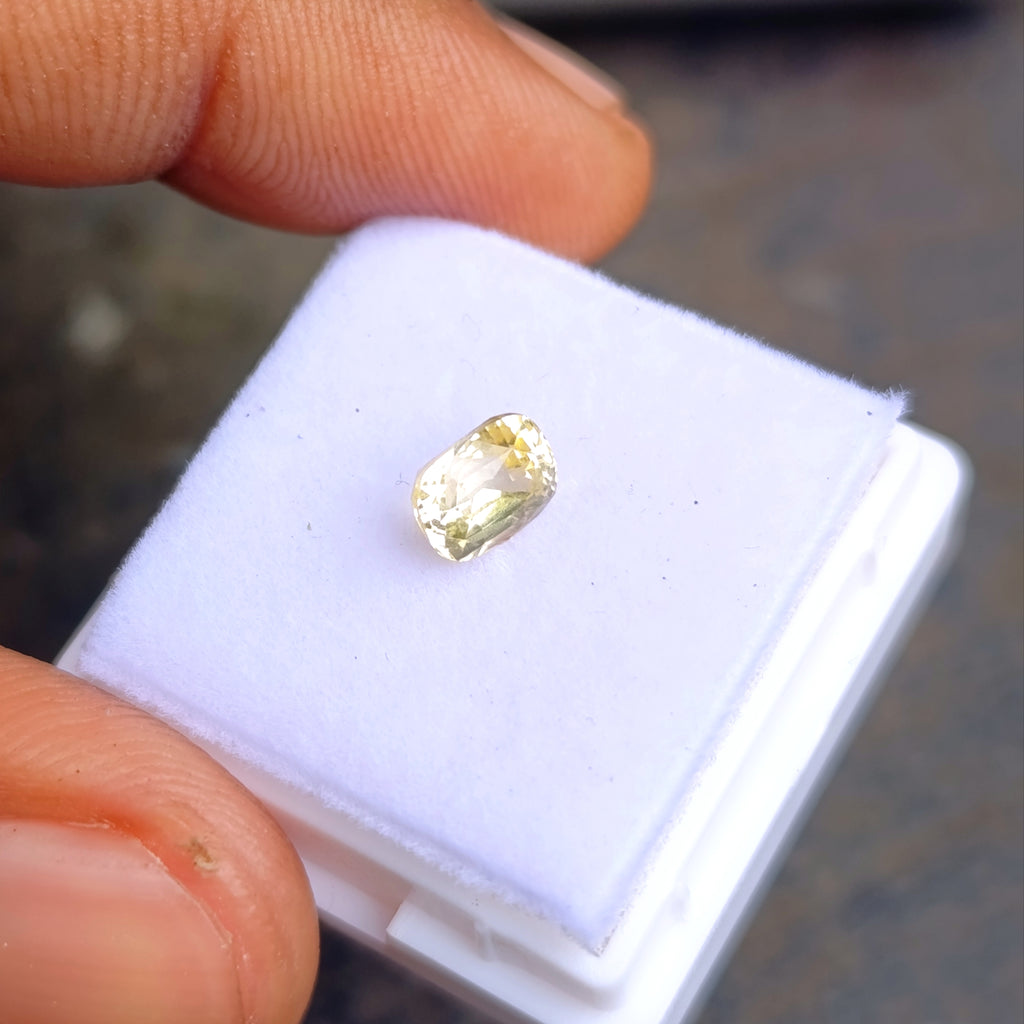 Natural Yellow Sapphire – 1.15 ct | Cushion Mixed Cut | Unheated | Certified Ceylon Gem