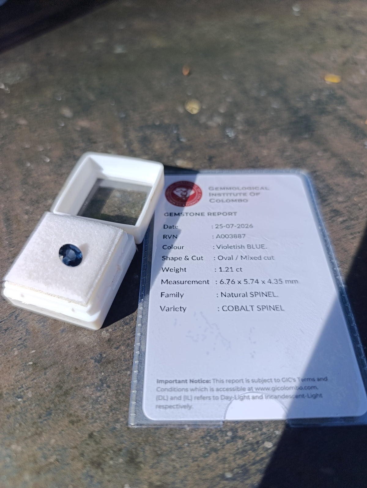 Natural Violetish Blue Cobalt Spinel – 1.21 ct | Oval Mixed Cut | GIC Certified