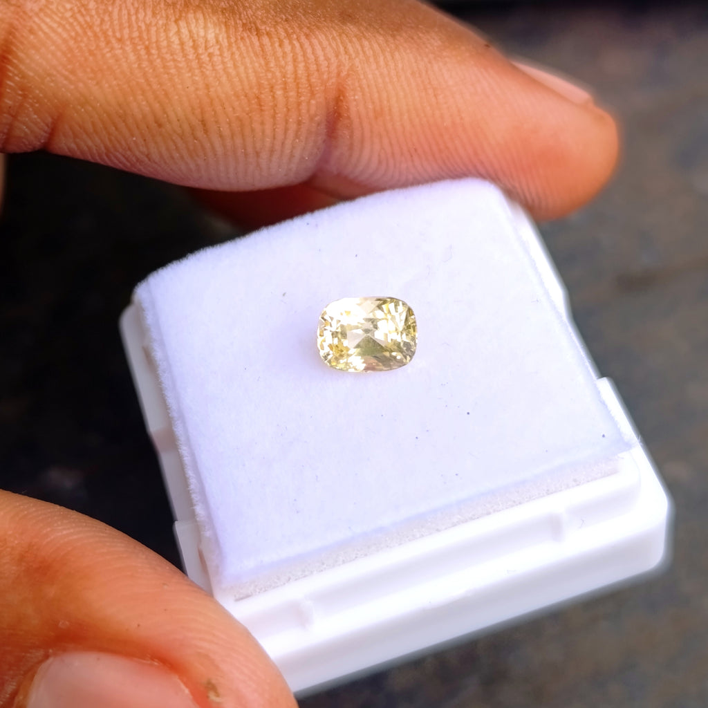 Natural Yellow Sapphire – 1.15 ct | Cushion Mixed Cut | Unheated | Certified Ceylon Gem
