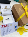 Handcrafted 925 Sterling Silver Engagement Ring with Natural Certified Ceylon Violetish Blue Spinel (0.69 ct)