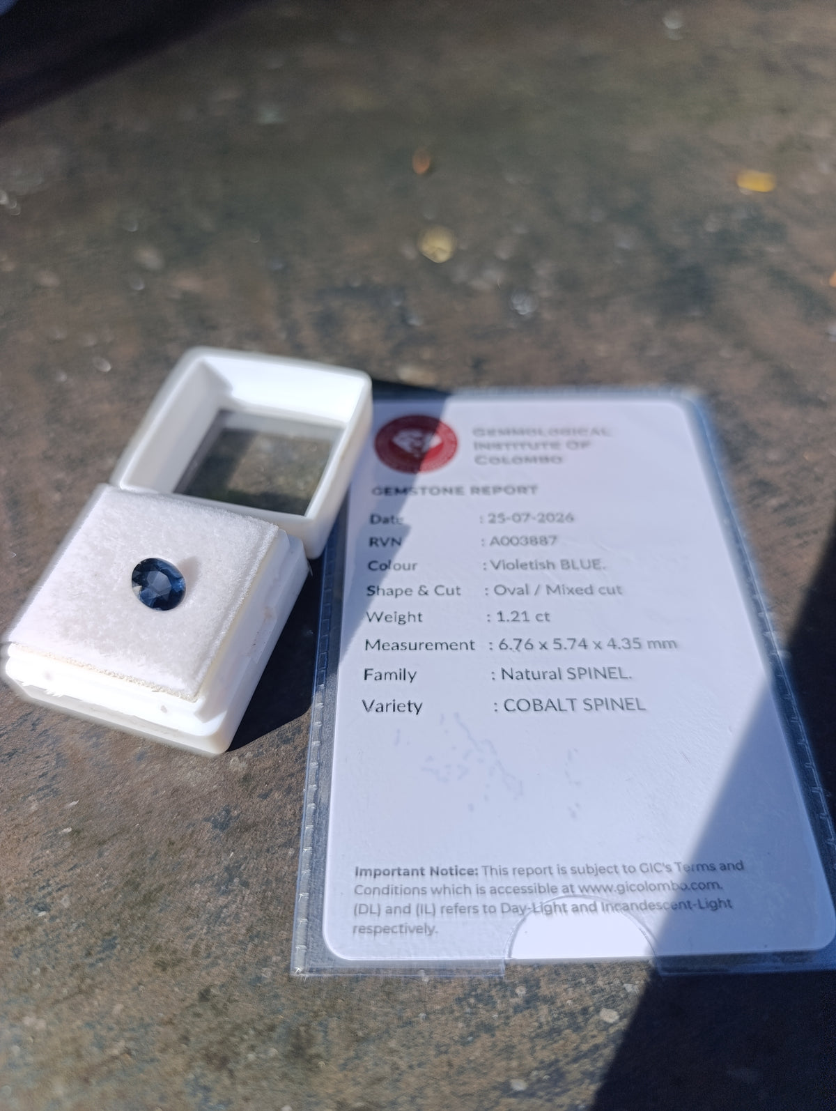 Natural Violetish Blue Cobalt Spinel – 1.21 ct | Oval Mixed Cut | GIC Certified