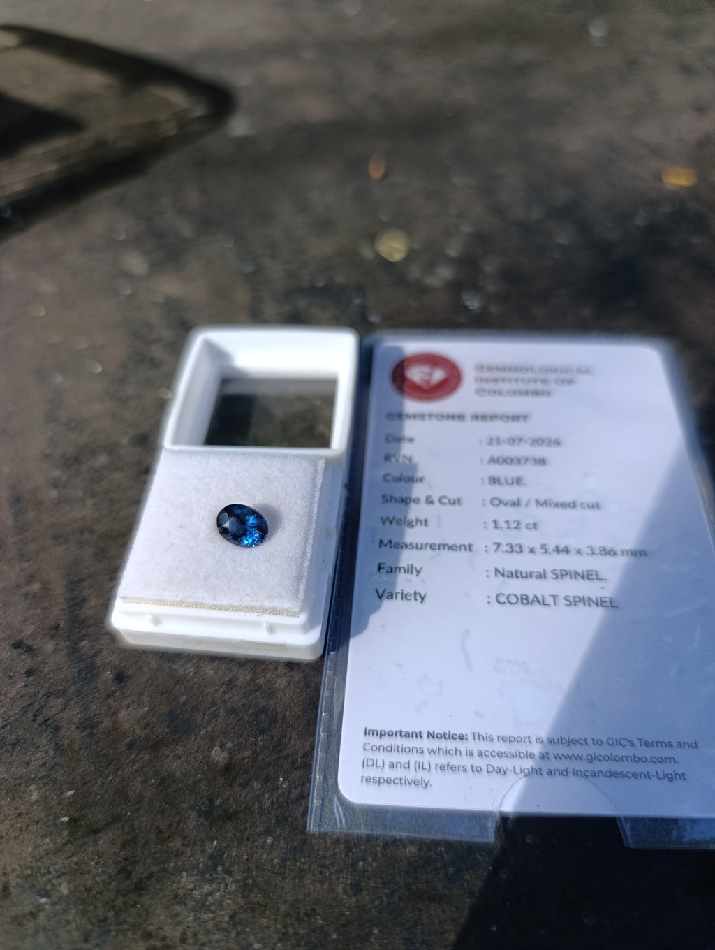 Natural Violetish Blue Cobalt Spinel – 1.21 ct | Oval Mixed Cut | GIC Certified