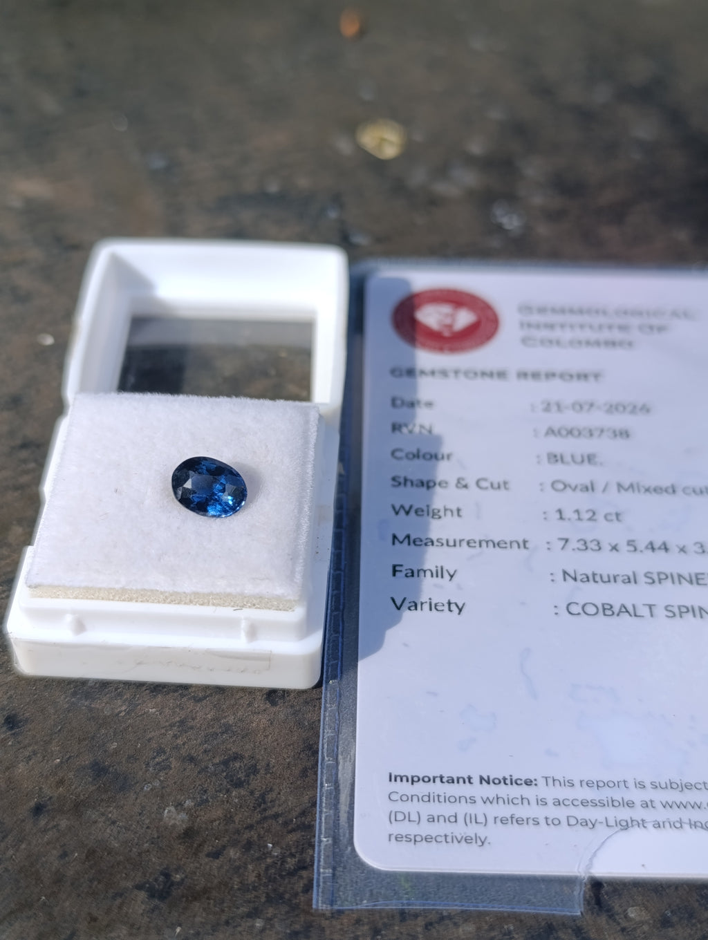Natural Violetish Blue Cobalt Spinel – 1.21 ct | Oval Mixed Cut | GIC Certified