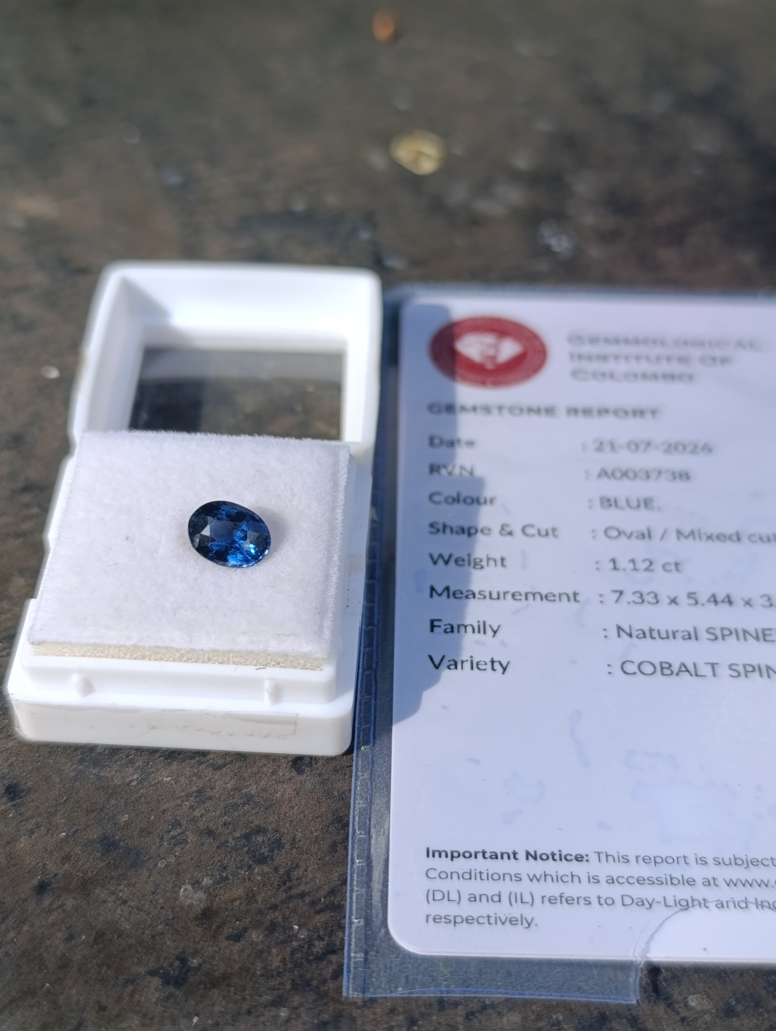 Natural Violetish Blue Cobalt Spinel – 1.21 ct | Oval Mixed Cut | GIC Certified